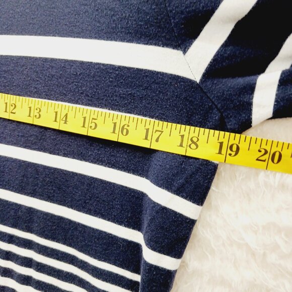 T-Shirt Size M Navy Stripe Sailorcore Resort Cruise Coastal Grandma Nautical Y2K - Picture 7 of 12